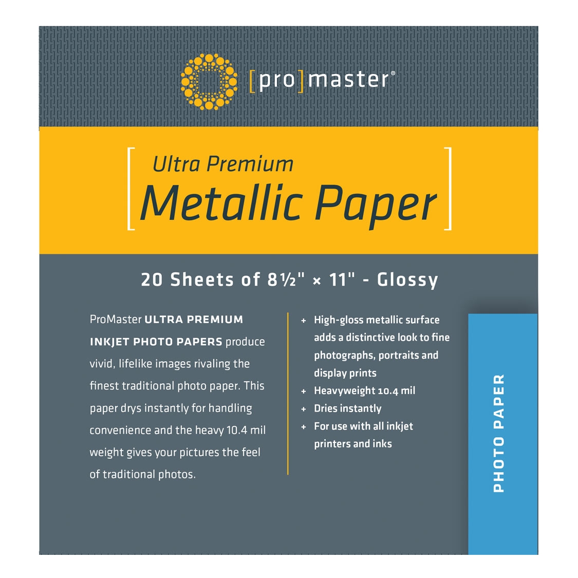 Promaster 8.5x11 Silver Metallic Paper (20 sheets)