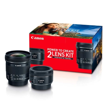 Canon Portrait and Travel Kit including EF 50mm F1.8 and EF-S 10-18mm Lenses