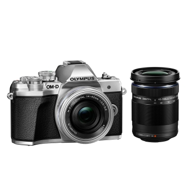 Olympus E-M10 III Camera with 14-42mm EZ and 40-150mm Lenses (Silver)