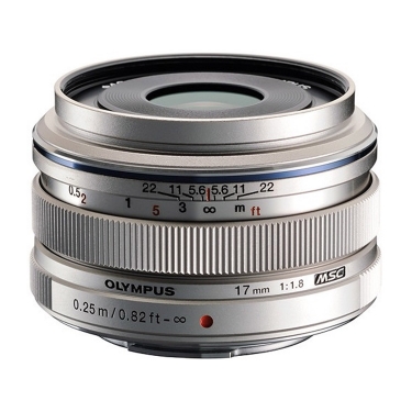 Open Box Olympus Micro Four Thirds Mount 17mm F1.8 MSC Lens (Silver)