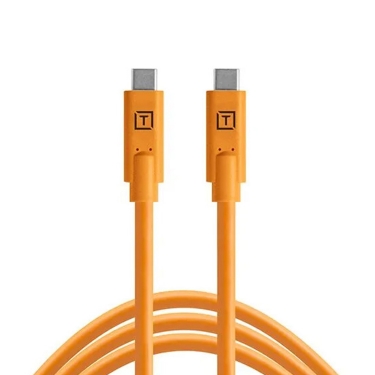 TetherPro Optima 10G USB-C, Straight to Straight Cable (Orange, 10-Foot)