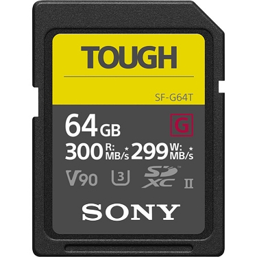 Sony 64GB Tough SDXC SF-G USH-II V90 300/299mbs Memory Card