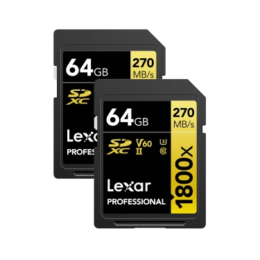 Lexar Pro 1800X SDXC UHS-II 64GB Memory Card (2 Pack)