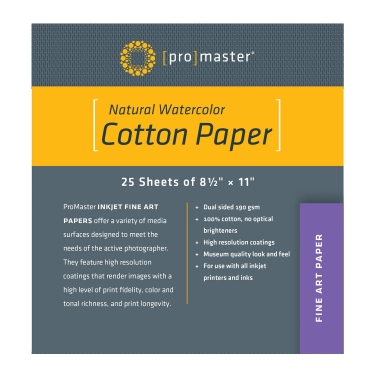 Promaster 8.5x11-inch Cotton Watercolor Paper (25 sheets)