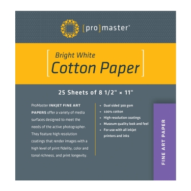 Promaster 8.5x11-inch Cotton Bright White Paper (25 sheet)