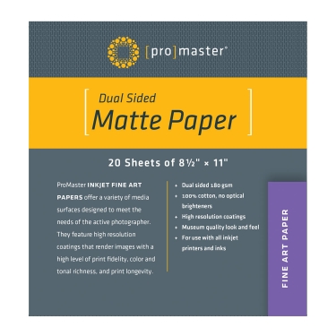 Promaster 8.5x11-inch Double Sided Matte Paper (20 sheets)