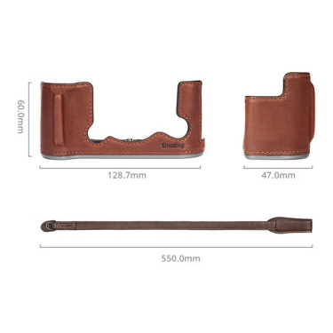 SmallRig Leather Half Case Kit for Fujifilm X-T50 Camera (Brown) (4710)