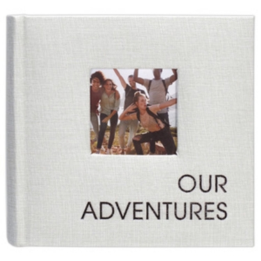 Malden 1-Up 4x6 Our Adventures Grey Fabric Photo Album