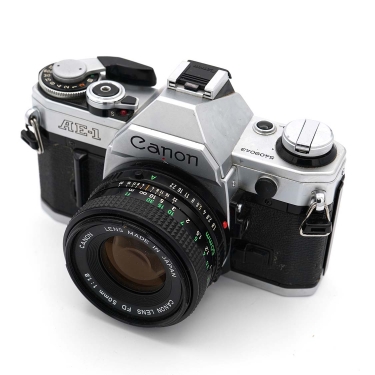 Canon AE-1 35mm Film SLR Camera with 50mm F1.8 Lens (BGN) Used