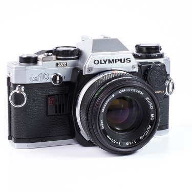 Olympus OM-10 35mm Film Camera with Manual Adapter & 50mm F1.8 Lens (BGN) Used