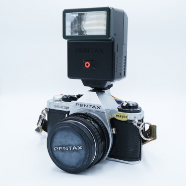 Pentax ME Super 35mm Film SLR Camera with 50mm F2 Lens & Flash (BGN) Used