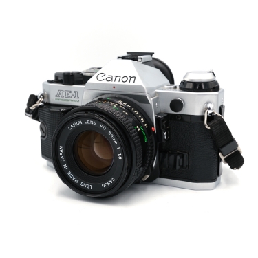 Canon AE-1 Program 35mm Film SLR Camera with 50mm F1.8 Lens - Used