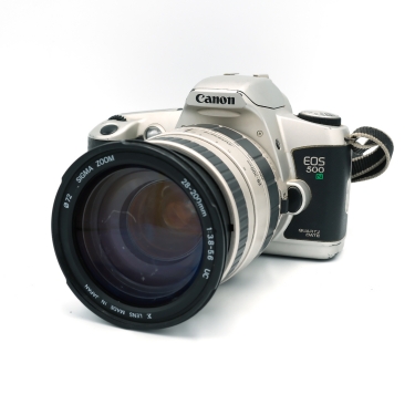 Canon EOS 500N 35mm Film SLR Camera with Sigma 28-200mm F3.8-5.6 Lens (Marks on Front Element) - Used