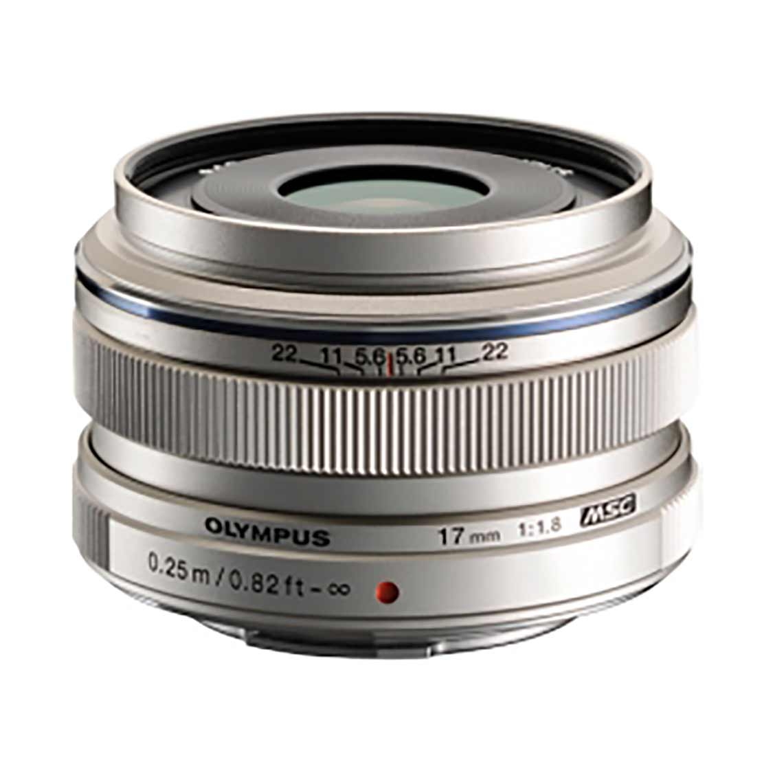 OM System PEN MSC 17mm F1.8 Micro Four Thirds Mount Lens (silver)