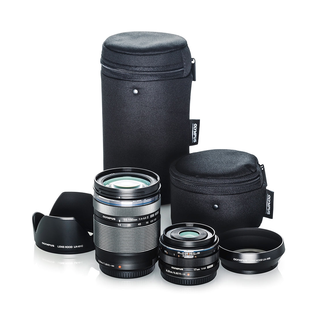 Olympus Travel Kit with 17mm F1.8, 14-150mm II, 2 Hoods and 2 Lens Cases