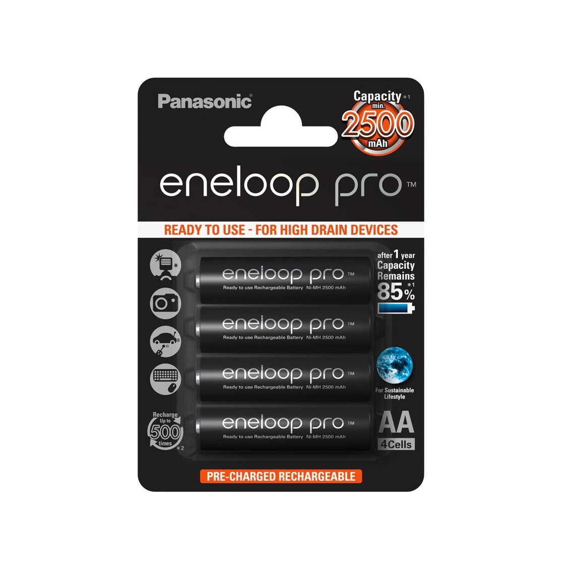 Panasonic Eneloop Pro 4x AA 2550mah Rechargeable Batteries