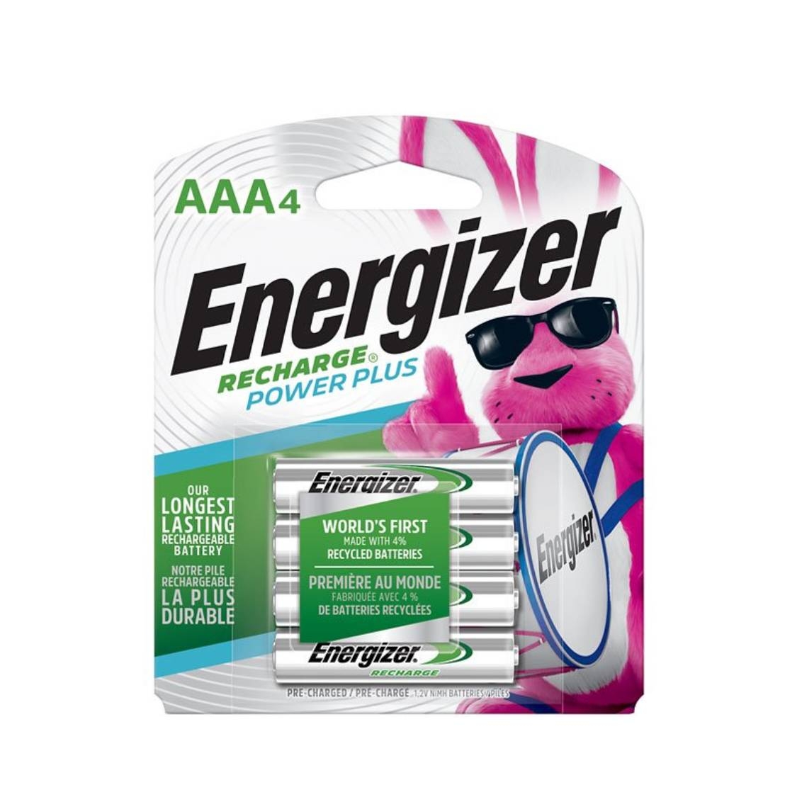 Energizer Nimh AAA Batteries - Rechargeable - 4 Pack