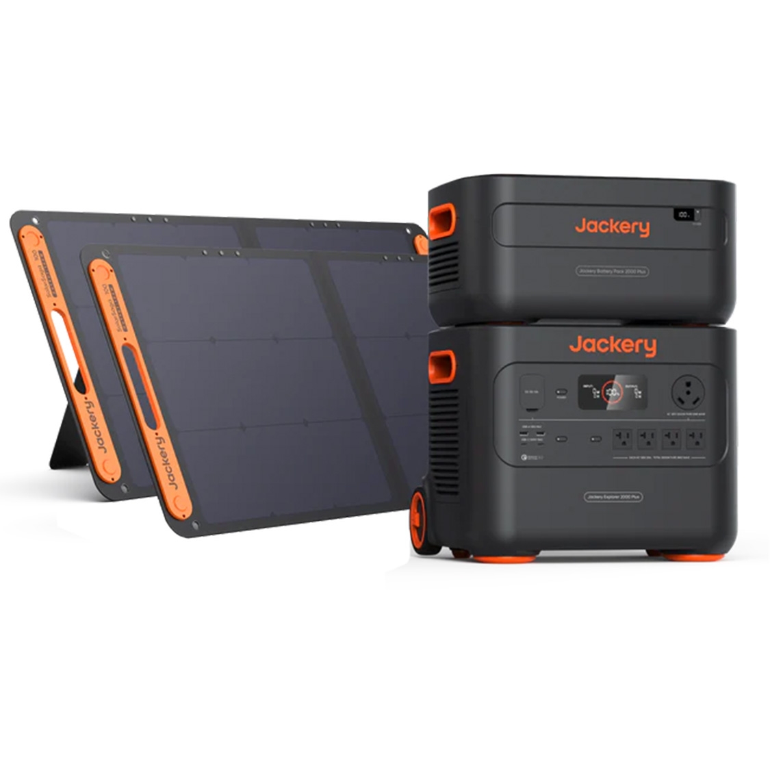 Jackery Explorer 2000 Generator Plus with Battery Pack & 2 100W Solar Panels