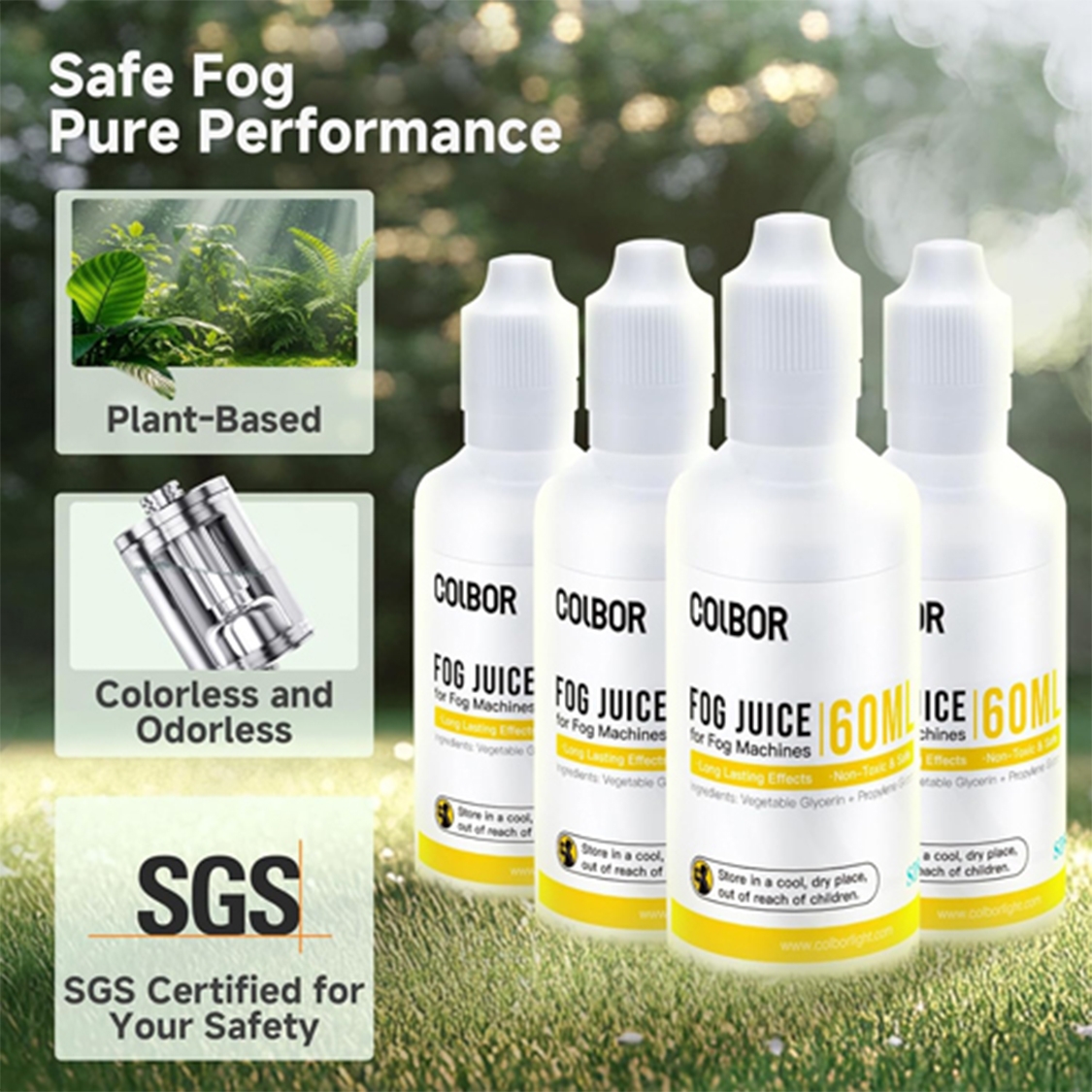 Colbor 60ml Juice Refill for CF3 & CF5 Fog Machines (4 Pack)