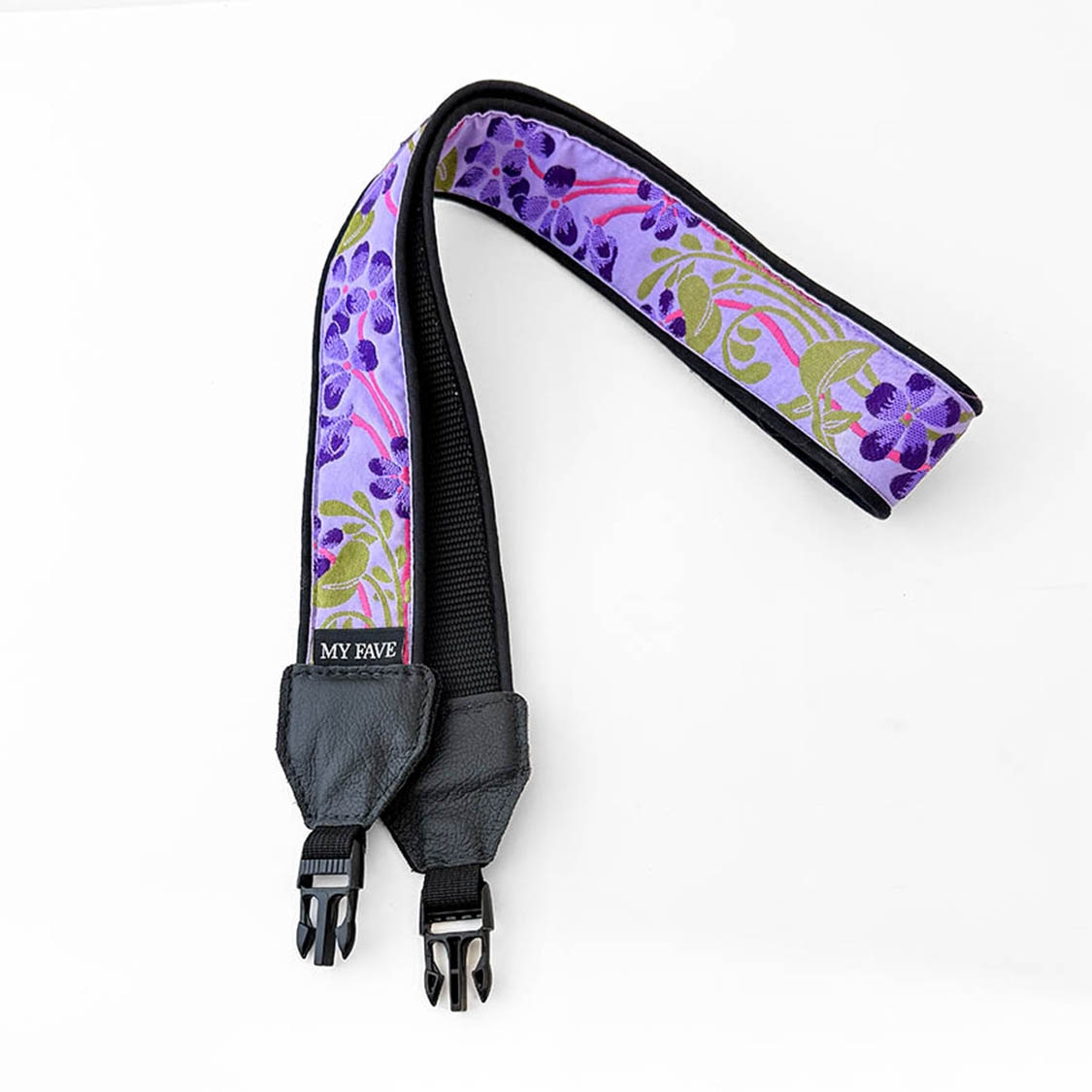 My Fave Cross Body Camera Strap (Lilac Leaves)