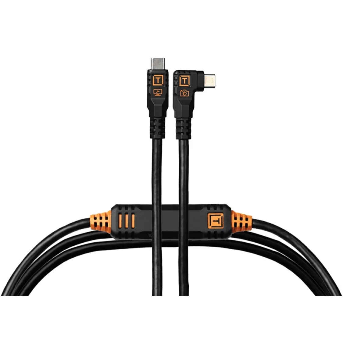 TetherPro Optima 10G USB-C, Straight to Right Angle Cable (Black, 31-Foot)