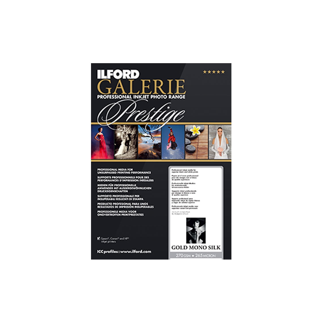 Ilford 13x19-inch Gold Mono Silk Paper (25 sheets)