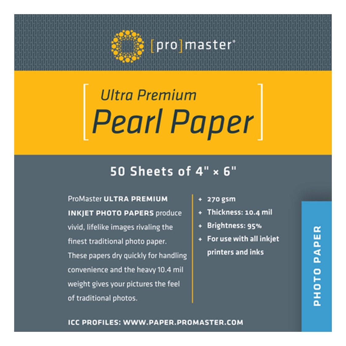 Promaster PhotoImage PRO 4x6 Pearl Inkjet Paper (50 sheet)