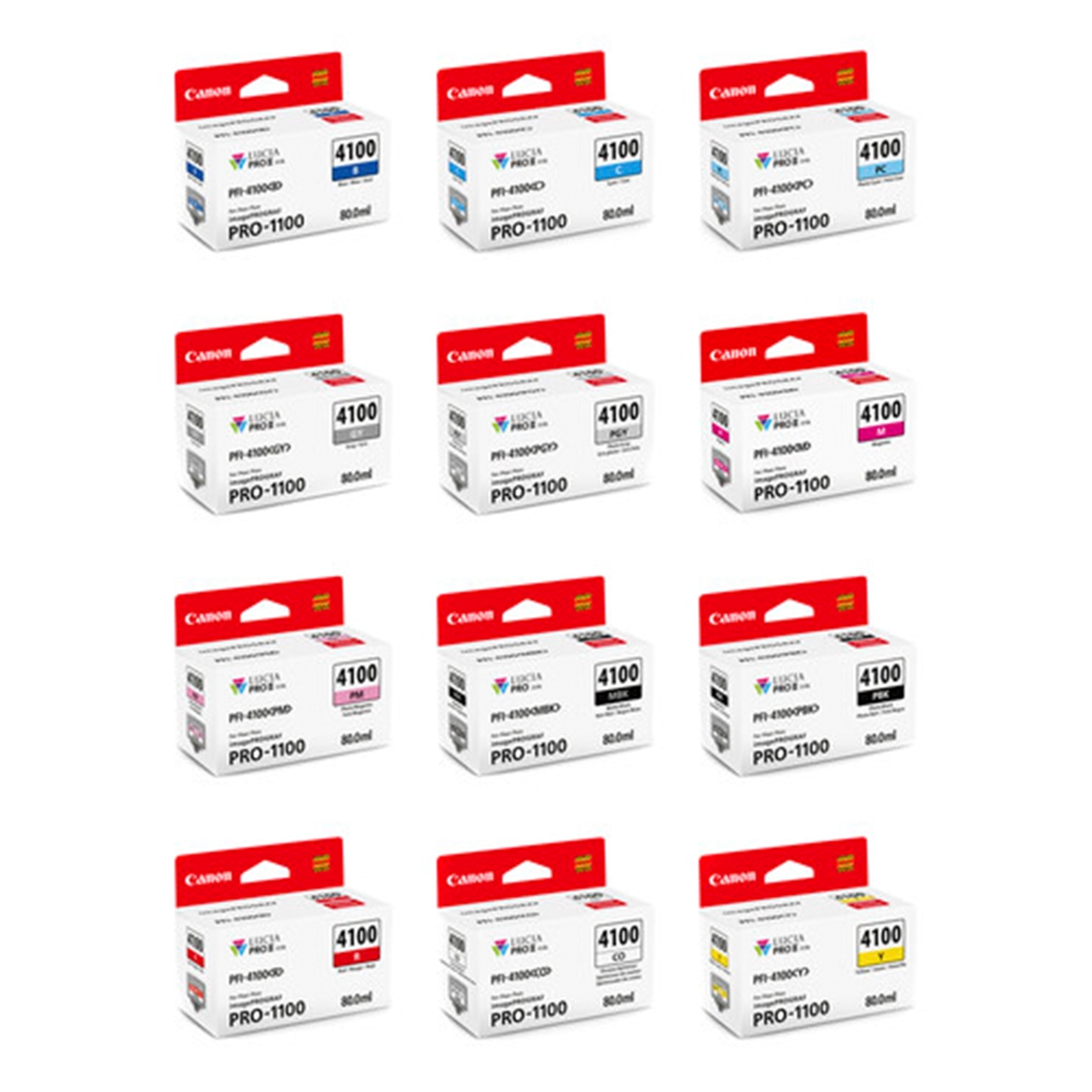 Canon PFI-4100 Pro-1100 12-Ink Set