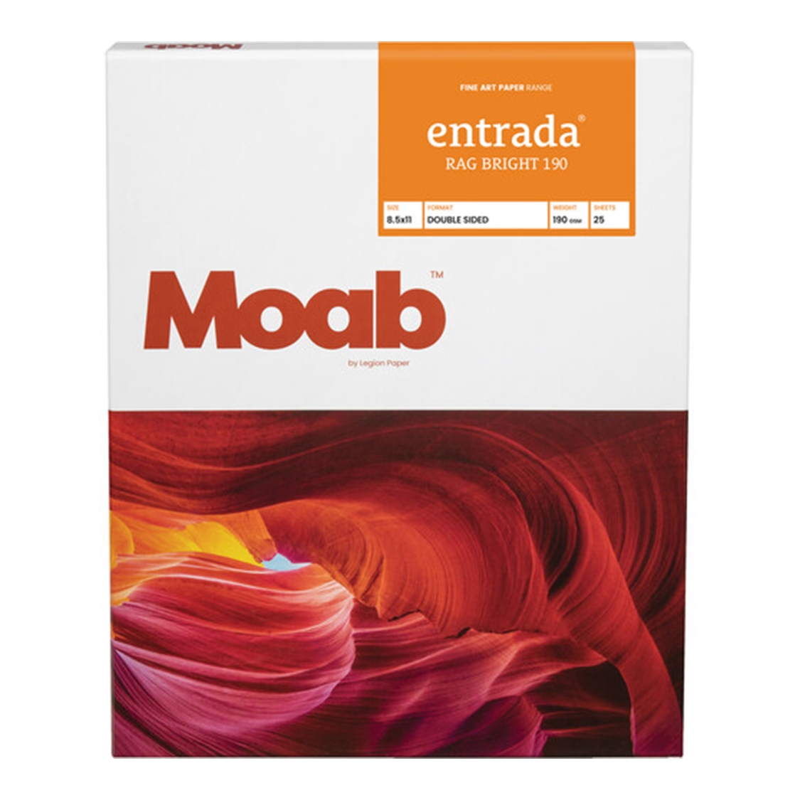 MOAB Entrada Rag Bright 190 Paper 8.5x11 Inch (25 Sheets)