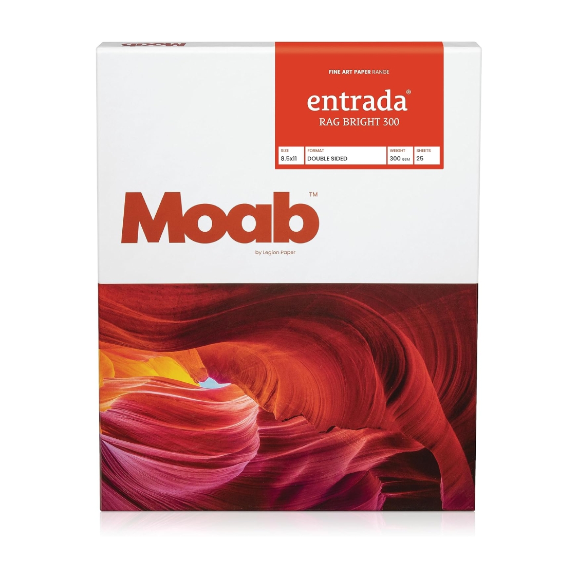 MOAB Entrada Rag Bright 300 Paper (8.5x11 Inch, 25 Sheets)