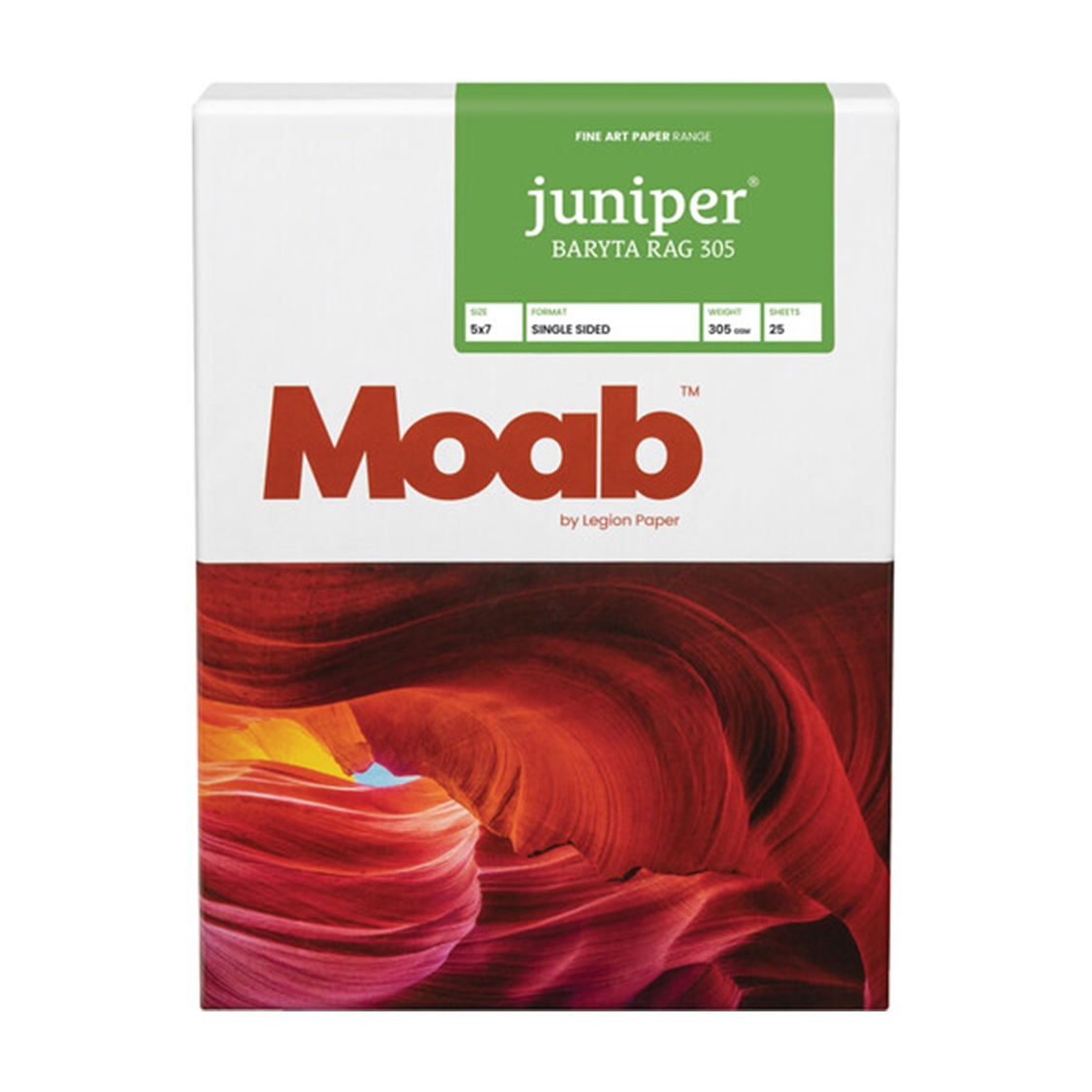 MOAB Juniper Baryta Rag 305 Paper 5x7 Inch (25 Sheets)