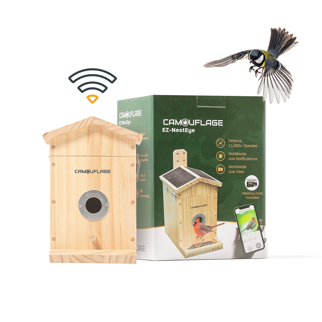 Camouflage EZ NestEye Birdhouse with Built-In Camera