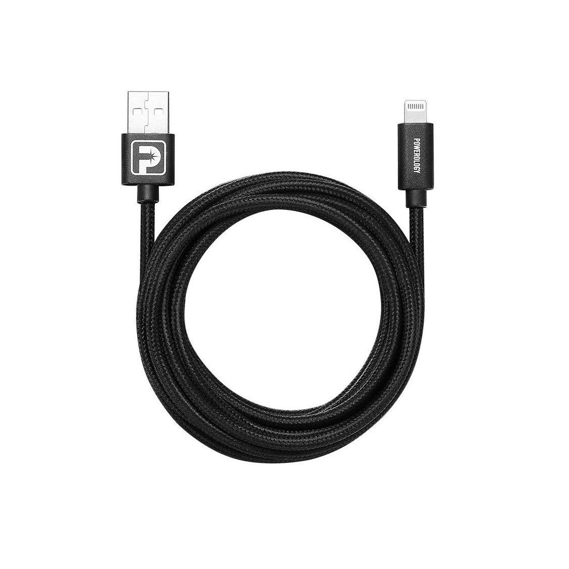 Powerology Lightning USB 6-feet Braided Cable (black)