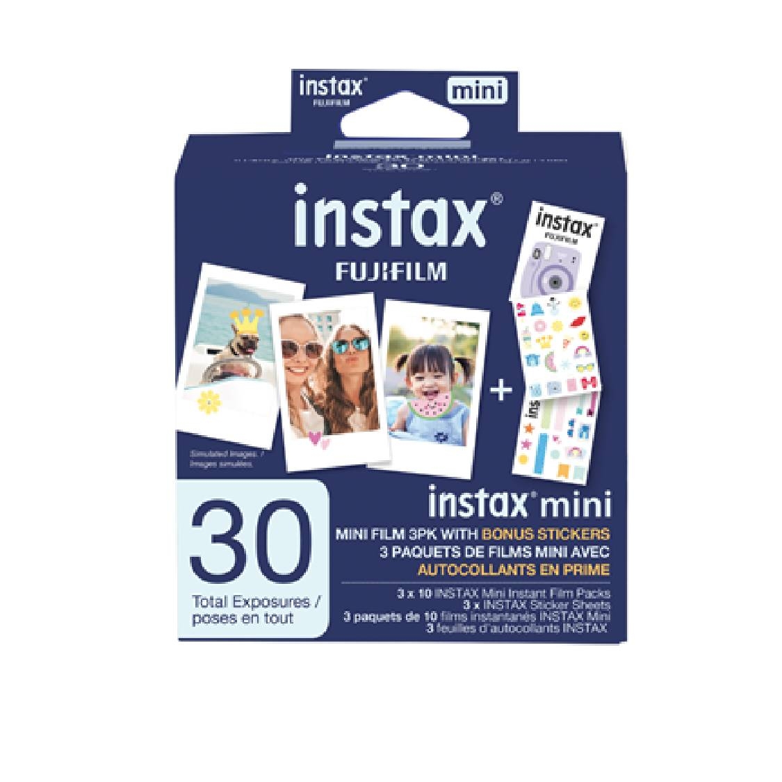 Fujifilm INSTAX Mini Film 3pk with BONUS Stickers