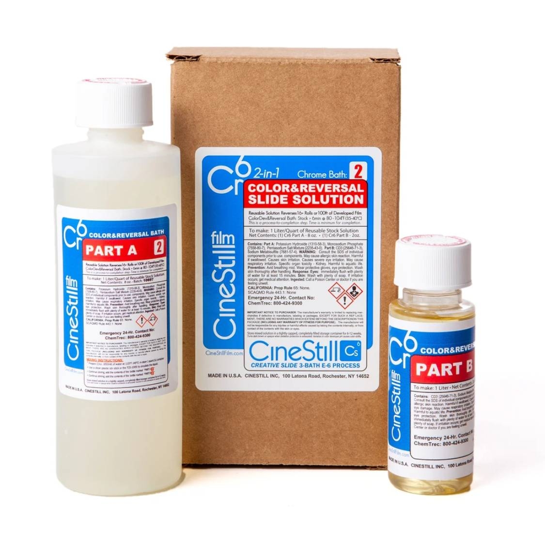 Cinestilll CR6 Color and Reversal 2-in-1 Slide Solution, for the CS6 3-Bath Process (E-6 Chrome)