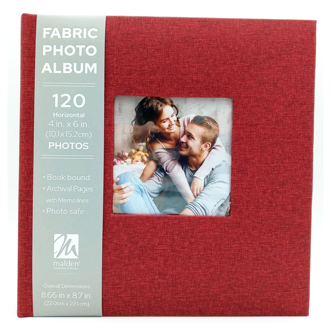 Malden 2-Up 4x6 Fabric Photo Album (Cranberry Red)