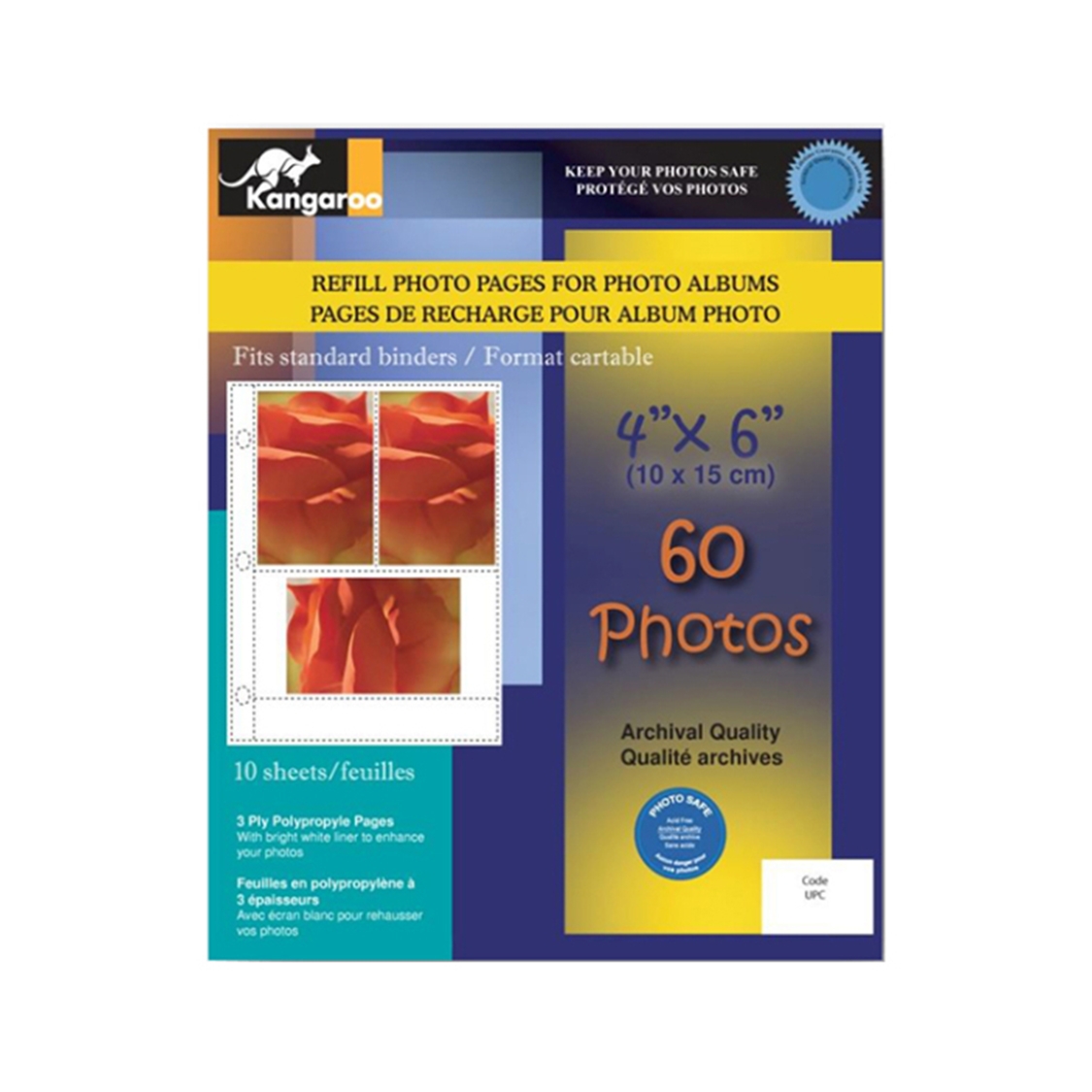 Kangaroo Photo Album Archival Quality 4x6 Bi-Directional Refill Sheets (10 Pack)