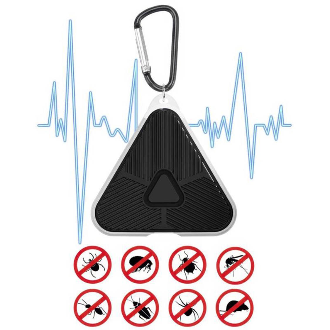 Ultrasonic Rechargeable Portable Mosquito/Pest Repeller with Carabiner