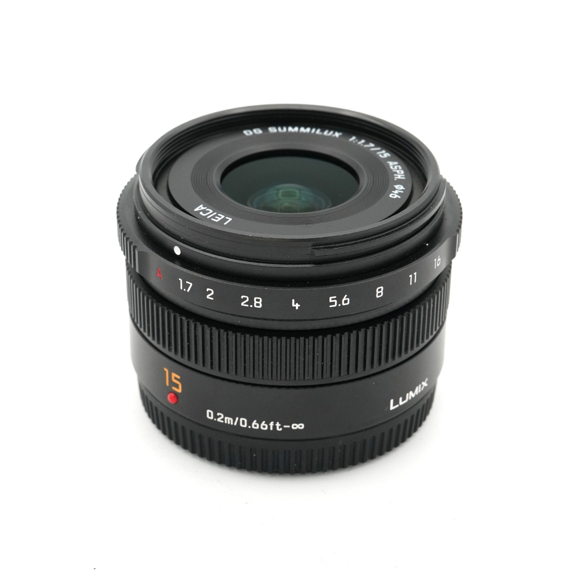 Panasonic 15mm F1.7 Leica Summilux DG ASPH Lens for Micro Four Thirds Mount - Used