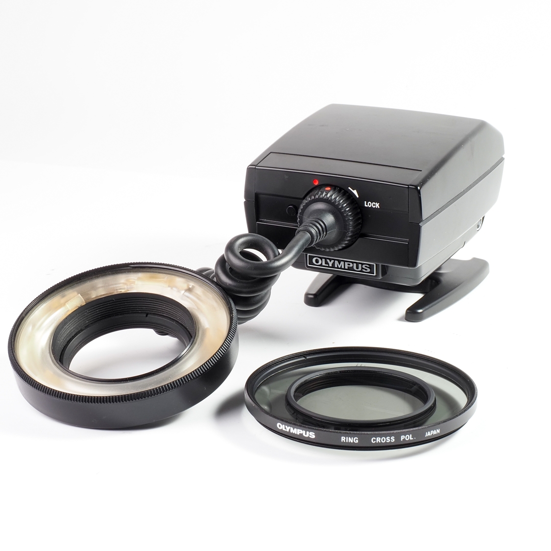 Olympus T-10 Ring Flash 1 + Ring Cross Pol Filter (EX) Used