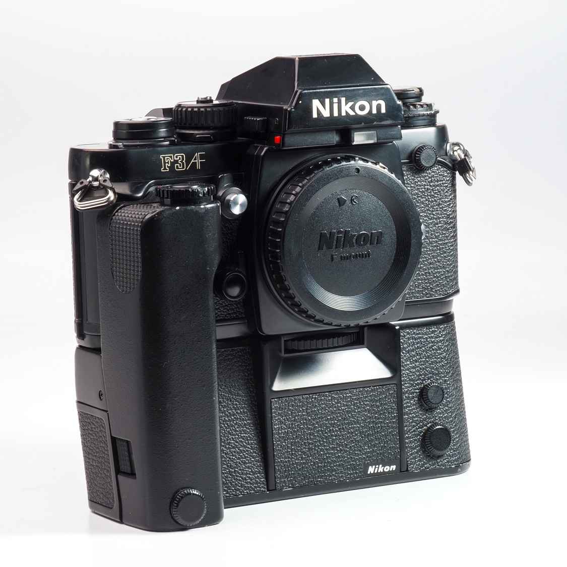 Nikon F3AF 35mm Fim SLR Camera Body w/ DE-2 Finder & MD4 Drive (Body-EX, MD4-BGN) (New Seals) Used