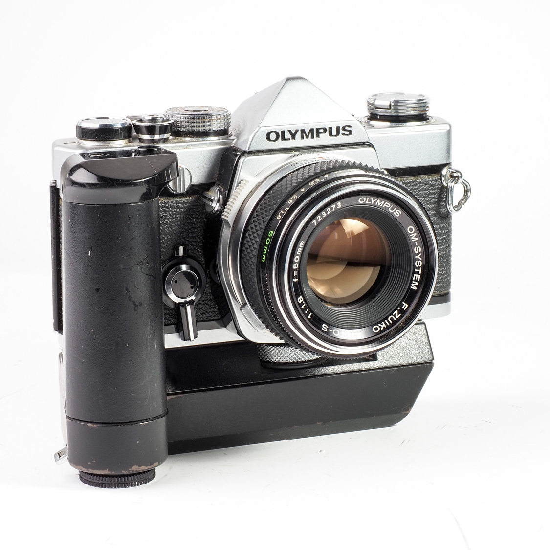Olympus OM-1 35mm Film Camera with Winder 2 & 50mm F1.8 Lens (BGN) Used