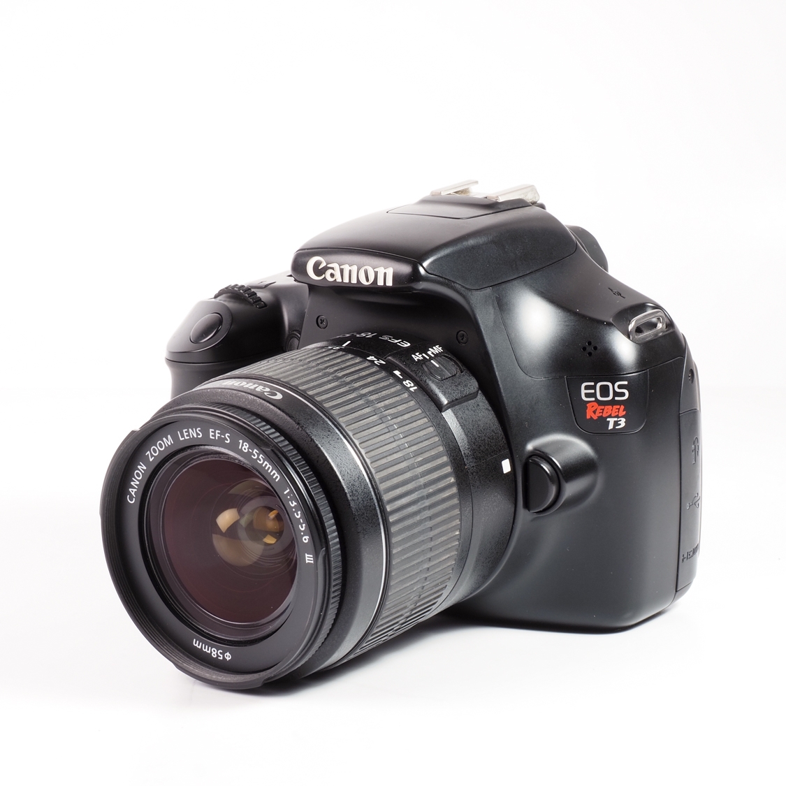 Canon EOS Rebel T3 + 18-55mm F3.5-5.6 III (B-EX, L-BGN) Used