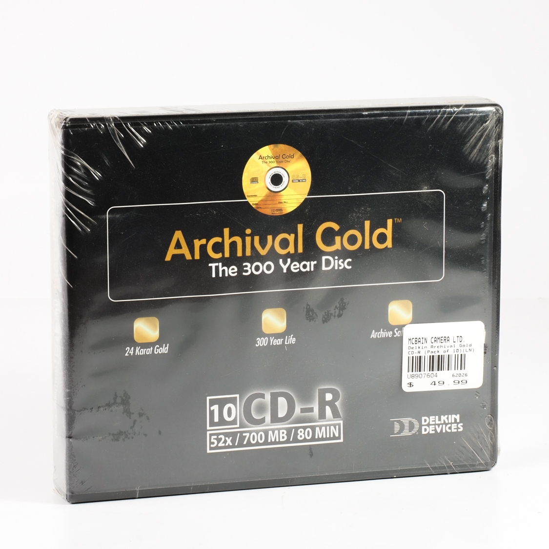 Delkin Archival Gold CD-R (Pack of 10)(LN)(NOS) used