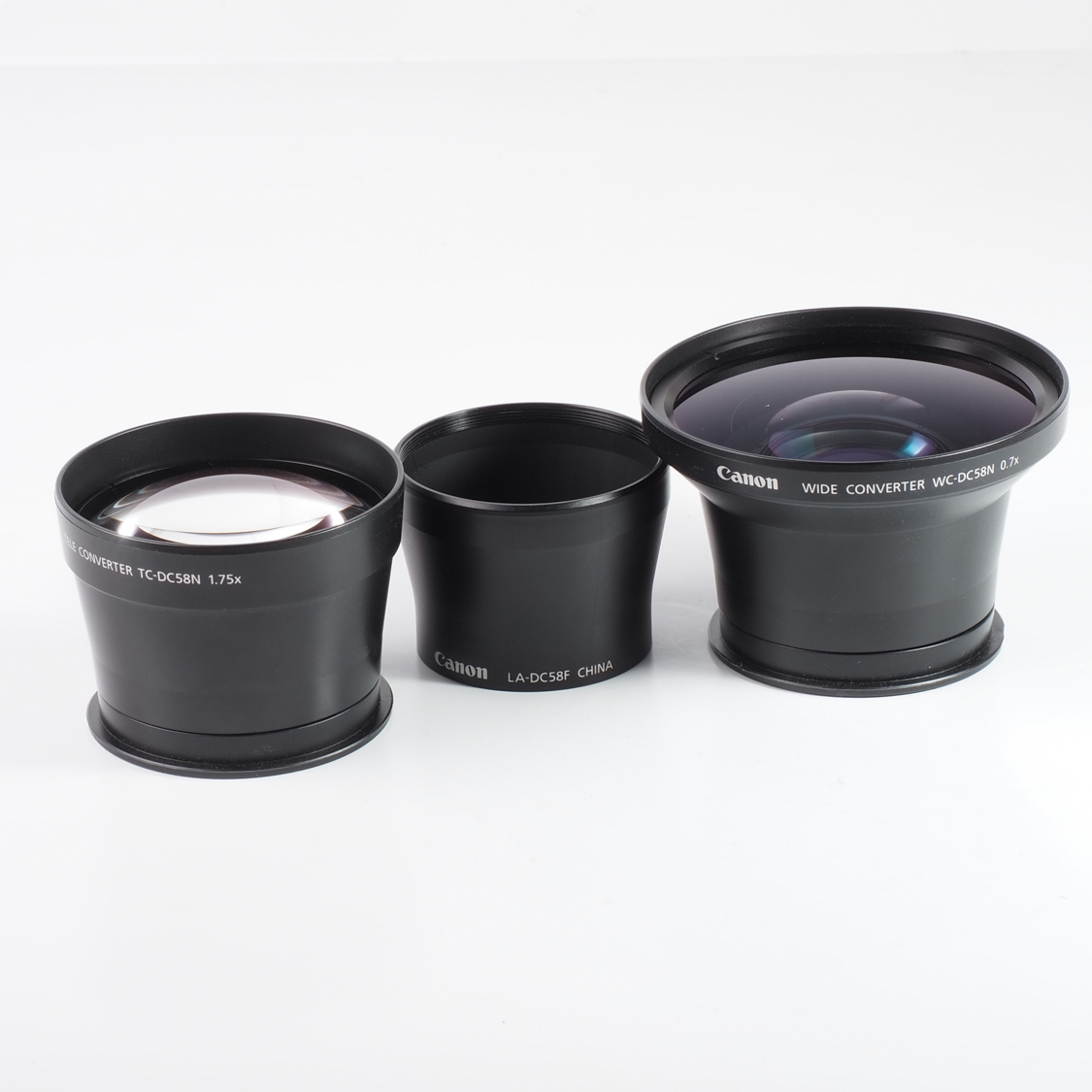 Canon WC-DC58N + TC-DC58N converter lens set + LA-DC58F adapter (A610, 620, 630, 640)(EX+) used