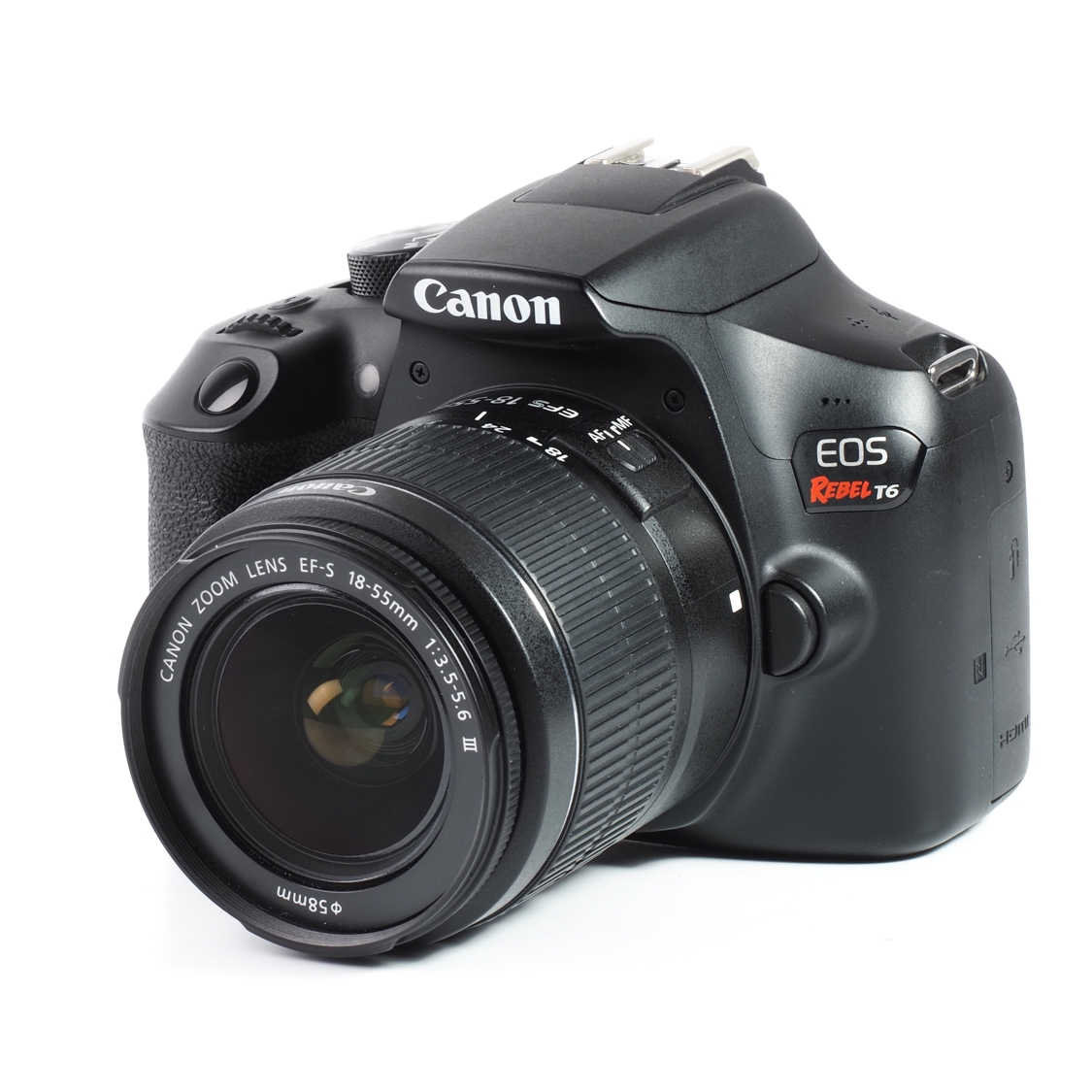 Canon EOS Rebel T6 + 18-55mm f3.5-5.6 III (EX) used