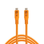 TetherPro Optima 10G USB-C, Straight to Straight Cable (Orange, 31-Foot)