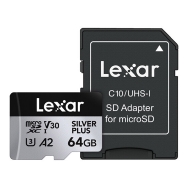 Lexar 64GB Professional Silver Plus UHS-I Micro SDXC Memory Card