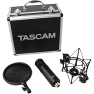 Tascam TM-280 Studio Microphone with Flight Case, Shockmount, and Pop Filter