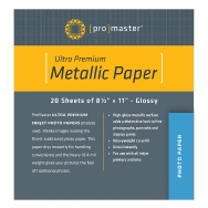 Promaster 8.5x11 Silver Metallic Paper (20 sheets)